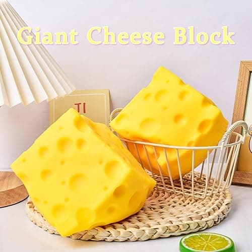 2.7IN-Cheese Squeeze Block, Yellow Cheese Squeeze Toy, Cheese Squeeze Stress Toy, Squishy Cheeses, Soft Novelty Rebounding Fidget Toy for Party (Yellow-2.7in) thumbnail 5