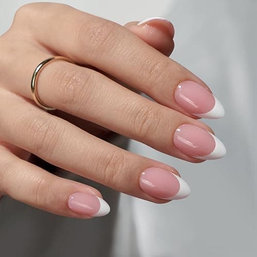 BTArtboxnails French Gel Nail Tips - French Tip Press on Nails Pink Short Almond XCOATTIPS for Nail Extensions thumbnail 2