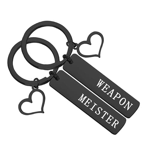 bobauna Geek Set Keychain Soul Eater Inspired Anime Jewelry Gift For Couple Best Friend(WeaMei KS-black - Image 1
