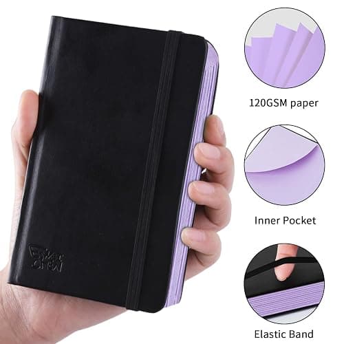 3.5x5.7inches Mixed Media Sketch Pad, 120GSM 32Sheets Folded Colored Paper Sketchbook for Drawing, Protable Hardcover Art Sketchbook for Painting, Writing, Journal.Purple thumbnail 3