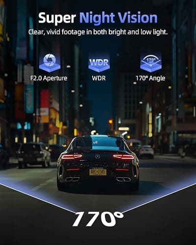 4K Dash Cam Front and Rear, 64GB SD Card, 1.5” IPS Display Car Camera, 5Ghz WiFi+App Control, Night Vision, 24H Parking Mode, G-Sensor, WDR, 170° Wide Angle, 4K+1080P Dual Dash Camera for Cars thumbnail 7