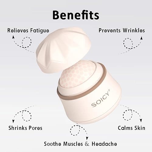 Leeshine Ice Roller Ball for Face and Eyes - Facial Skin Care Tools with a Large Roller and Carry Case Self Care Gift.Men Women (S50-Pink) thumbnail 2