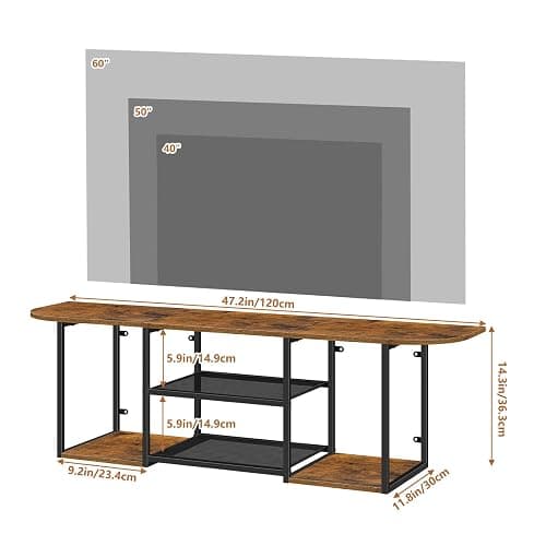 Fogein Floating TV Stand for 50 60 Inches TV,Wall Mounted Media Console with Open Storage Shelves，Modern Entertainment Center for Living Room,Bedroom (Brown) thumbnail 2