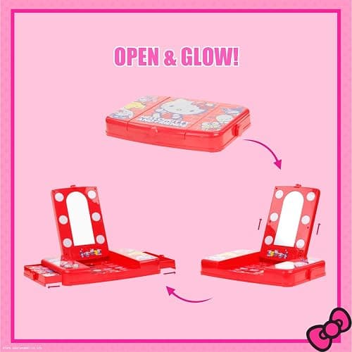 Hello Kitty and Friends Makeup Set for Kids, Beauty Vanity Set with Light-Up Mirror, Includes Lip Gloss, Eye Shadow, Brushes, Nail Polish, Accessories, and More! Gift for Ages 6+ by Townley Girl thumbnail 7