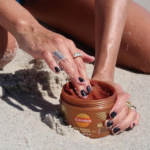 Carroten Gold Shimmer Intensive Tanning Gel | Browning Tan Accelerator | Non-Greasy, Water-Resistant with Carrot and Coconut Oil | Vitamin A & E For Moisture & Hydration | Made in Greece | 5 Fl Oz thumbnail 8