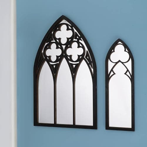 BOUMUSOE 3 Pack Gothic Mirrors, Cathedral Arch Frame, Tiny Gothic Room Decor - 9.8 inches Spooky Decorative Rustic Wall Hanging for Bedroom & Bathroom thumbnail 7