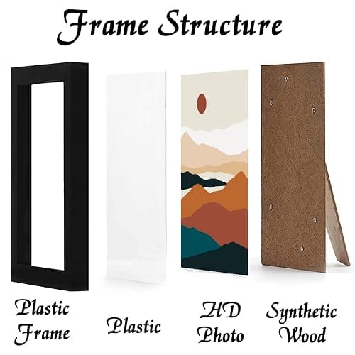 ijuerybai Black 8x12 Picture Frame Set of 3, High Transparent Frame for 8 By 12 Photo Collage Canvas Poster Size Wall Mount and Tabletop Horizontally Vertically (Black, 8 x 12 inches) thumbnail 4