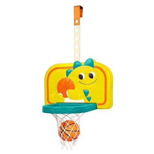 B. Toys – Hanging Basketball Net – Adjustable Height – Mini Ball & Air Pump – Sports Toys & Active Play – 3+ Years– Dinosaur Dribbler thumbnail 6