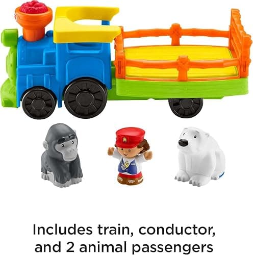 Fisher-Price Little People Toddler Toy Train Choo-Choo Zoo with Music Sounds and 3 Figures for Pretend Play Ages 1+ Years thumbnail 5