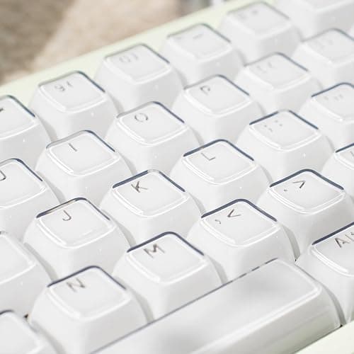 Crystal Jelly Keycaps, White Custom Translucent Keycaps, 135 Keys OEM Profile Keycap Set, Cute Shine Through Keyboard Key Caps for 61/68/84/87/98/100 Cherry MX Keyboard Mechanical, White thumbnail 3