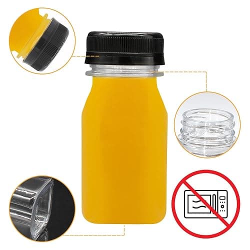 Auvotuis 10 PCS 4 oz Plastic Juice Bottles Empty Clear Milk Bottles with Lids, Beverage Containers for Juice, Milk and Other Drink thumbnail 4
