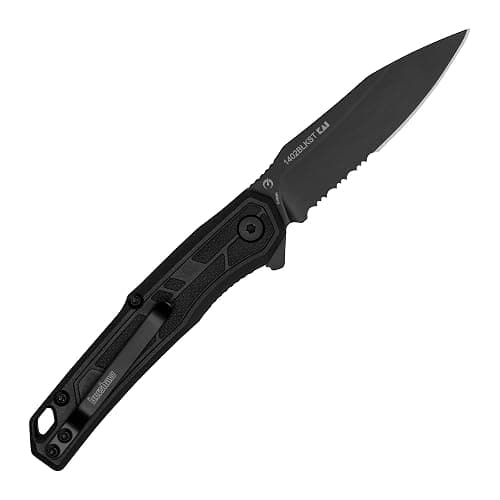Kershaw Appa Folding Serrated Tactical Pocket Knife, Assisted Opening, 2.75 inch Serrated Black Blade and Handle, Small, Lightweight Every Day Carry thumbnail 3