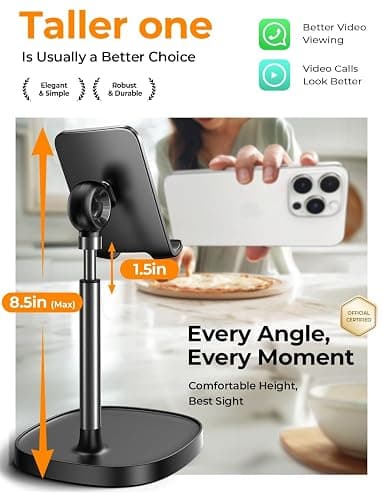 LISEN Cell Phone Stand Phone Holder for Desk Office Decor, Office Desk Accessories Women PC Gaming Essentials iPhone Stand Gadgets Men Gift for Father Fit OtterBox Case Switch iPad Air Tablet 4-10 in thumbnail 3