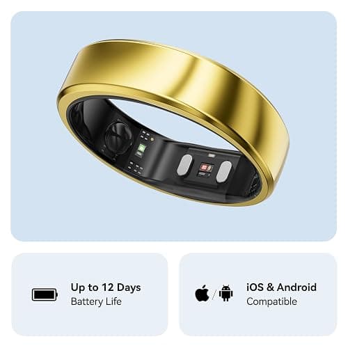 RingConn Gen 2, World’s First Smart Ring with Sleep Apnea Monitoring, No APP Subscription, 12-Day Battery Life, Stress/Heart Rate/Women's Health Tracker, Android & iOS Compatible (Gold, Size 10) thumbnail 6