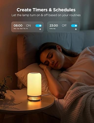 Govee RGBIC Smart Table Lamp 2, Touch Bedside Small Table Lamp Work with Matter, Alexa, LED Desk Lamp with 64 Scene Modes, Color Changing Lamp for Bedroom Living Room Dimmable Night Light(Corded) thumbnail 8