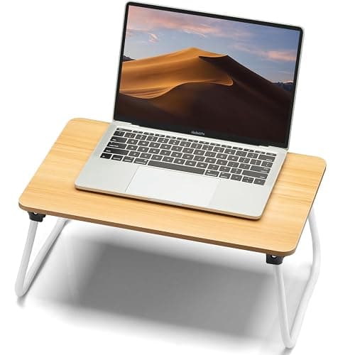 FISYOD Foldable Lap Desk, Laptop Bed Desk, Portable Bed Table, Laptop Stand for Bed & Couch, Lightweight & Mini - Oak - Oak - Medium - Image 1