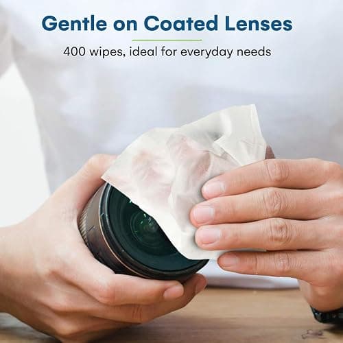 Care Touch Lens Wipes for Eyeglasses- 400 Count Individually Wrapped Pre- Moistened Wipes, 5 x 6 Inch- Camera Lens, Sunglasses and Glasses Cleaner,- Gentle and Portable for Cleaning of Optical Devices thumbnail 6