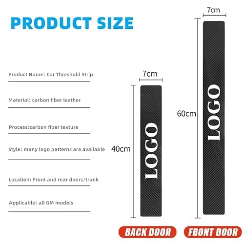 4Pcs Car Door Sill Protector for Civic Accessories Fit for Civic Carbon Fiber Leather Door Sill Sticker, Decoration Door Sill Scuff Plate Sticker for Auto SUV thumbnail 5
