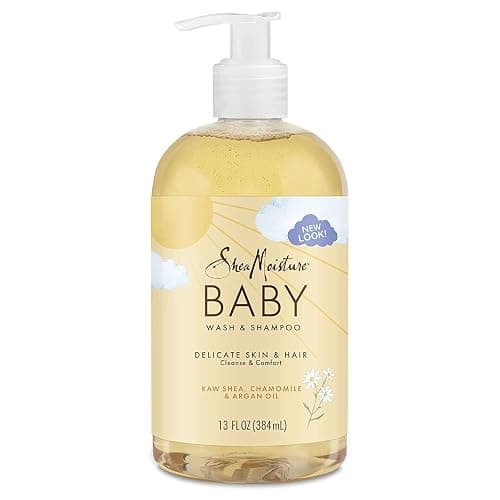 SheaMoisture Baby Wash & Shampoo for All Skin Types Raw Shea, Chamomile & Argan Oil Baby Wash and Shampoo with Frankincense & Myrrh to Help Cleanse 13 oz, Gold, Packaging may vary - Image 1