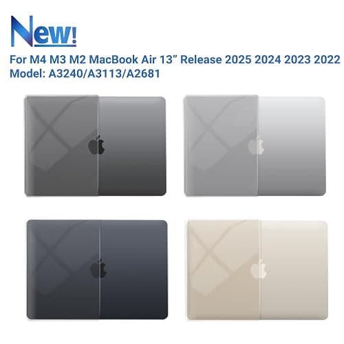 IBENZER Compatible with 2025 2024 2023 2022 MacBook Air 13 inch Case M4 A3240 M3 A3113 M2 A2681, Hardshell Case & KeyboardCover & ScreenFilm & Type-C for Mac Air 13.6, Crystal Clear, AT13-KK-CYCL+2TC thumbnail 4