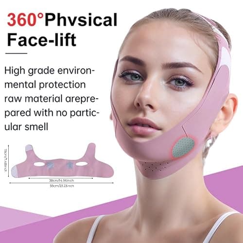 ROWMATE Graphene V-Line Mask Chin Up Mask V Shaped Face Mask Chin strap for sleeping,Jawline Shaper,Lilac,Medium thumbnail 5