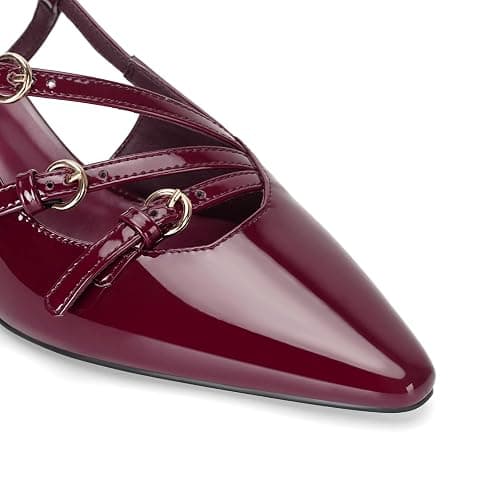 MICIFA Slingback Kitten Heels for Women Pointed Toe Stiletto Heels Slip On Pumps with Buckled Straps Dress Work Pumps Shoes thumbnail 6