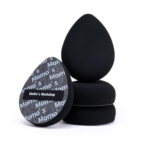 Black Denim Makeup Sponges,Blender Sponges for Foundation & Concealer, Non-Absorbent Rubycell, Large Beauty Sponge,Makeup on Details Targeted, Travel Friendly & Reusable,2pcs - Image 1