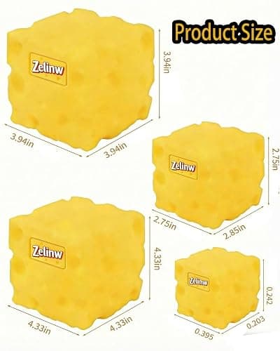 Big Cheese Squishy Jumbo Large Squishy Cheese Block Giant Stress Relief Ball Block Squeeze Toy Huge Yellow Rebounding Squishies Cheesess Cube for Autism ADHD Soft Novelty Toy for Adults Gift(2.4in) thumbnail 3