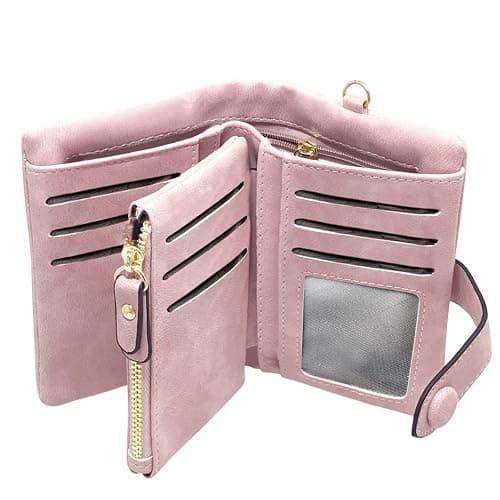 TOPKULL Wallets for Women Bifold Small Rfid Soft Leather Ladies Wallets Trifold Womens Wallets Billfolds Mini Wristlet Clutch Cute Zipper Coin Purse with Wrist Strap - Image 1