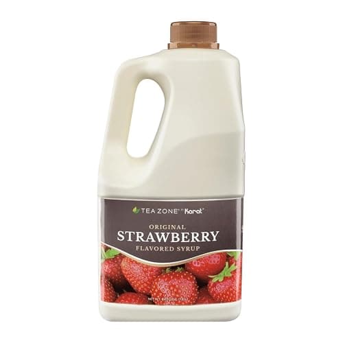 Tea Zone J1090 64 oz Strawberry Syrup for Tea, Sweets, Ice Cream, Cocktails Blending - Image 1