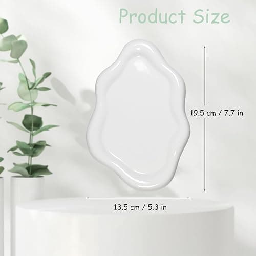 YoHyien Cloud Jewellery Dish Tray, Decorative Ceramic Trinket Dish, Vanity Tray for Cosmetic, Perfume, Trinket Tray for Ring, Necklace, Bracelet, Gifts for Girl, Women, Mother, Daughter (Snow White) thumbnail 3