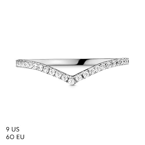 PANDORA Sparkling Wishbone Ring - Stackable Rose Gold Ring for Women - Gift for Her - With Gift Box thumbnail 7
