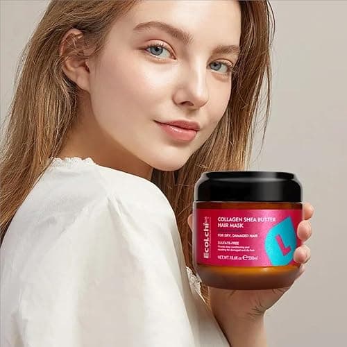 ECOLCHIPRO Ecolchi Collagen Hair Mask Deep Repair Conditioning Collagen Shea Butter Hair Treatment for Dry and Damaged Hair All Hair Types 18.6 oz 550ml thumbnail 7