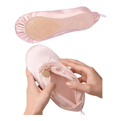CECKQUE Ballet Dance Shoe Makeup Bag For Little Girls, Ballerina Slipper Makeup Pouch Bag, Ballet Pointe Shoes Gifts (Pink) thumbnail 6