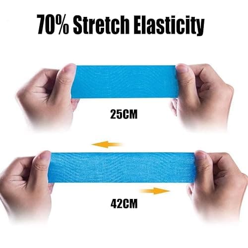 Kinesiology Tape Precut (3 Rolls,60 Precut Strips) Waterproof Sports & Athletic tape for Athletes - Physio Elastic Sports Tape Pain Relief Adhesive for Muscles Shin Splints Ankle Neck Knee & Shoulder 5m (Mixed color) thumbnail 3