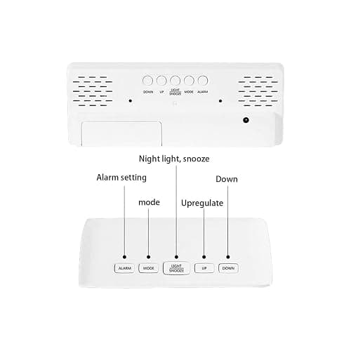 TFUFR Alarm Clock, Digital Alarm Clock 3" LED Display with Light Sensing Dimming Mode, Snooze, Adjustable Brightness, Bedside Clock for Bedroom Living Room Home Decor, White thumbnail 4