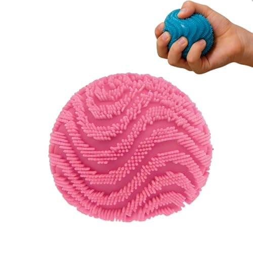 Fuzz Ball Squishy Toy , Soft Fidget Toy for Anxiety Relief, Sensory Squishy Ball Calming Tactile Grip for Focus & Relaxation Pink - Image 1