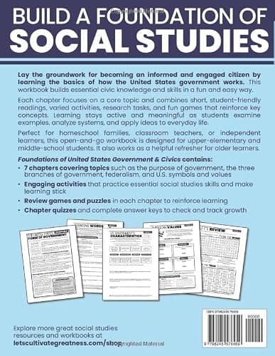 Foundations of United States Government & Civics: Activities & Games Workbook for Grades 5-8 (Foundations of Social Studies Workbooks for Middle School) thumbnail 2