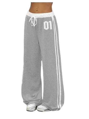 SOLY HUX Women's Baggy Sweatpants Wide Leg Ed Hardy Sweatpant Y2k Drawstring Pants Streetwear - Image 1