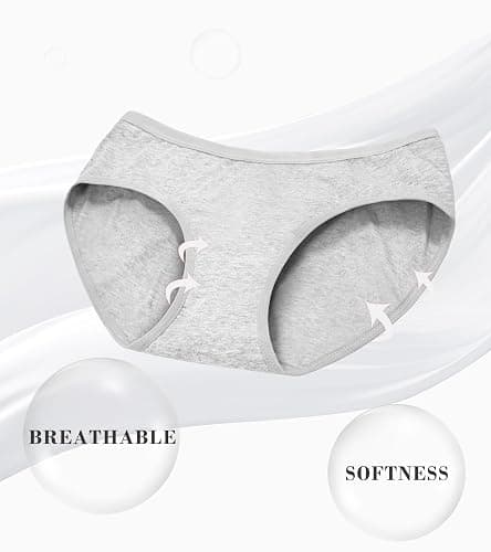 Eiggam Women's Cotton Bikini Panties,High-Cut Full Coverage Stretch Cool Underwear for Women thumbnail 3
