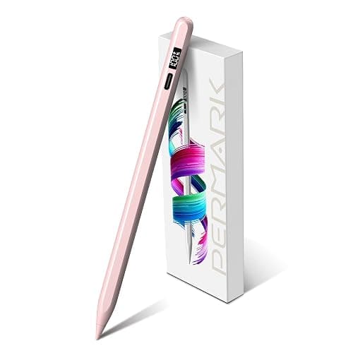 Stylus Pen for iPad 2025-2018 with LED Power Display, 15Mins Fast Charge,Tilt Sensitivity Pencil for iPad 10/9/8/7/6th,11th A16,Air 11/13 M2/M3,Pro 11/13 M4,Pro 12.9",Air 5/4/3,Mini 7/6/5 (Pink) - Image 1