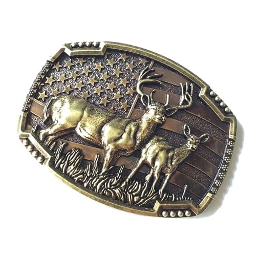 CL&J BB® Deer Belt Buckle Animals Western Cowboy Native American Motorcyclist (DER8G) thumbnail 4