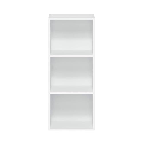 Furinno LUDER Book Shelf, 3-Cube Bookshelf, Bookcase with Open Shelves, 9.3 x 12 x 31.5, for Living Room, Bedroom, Home Office, White thumbnail 7