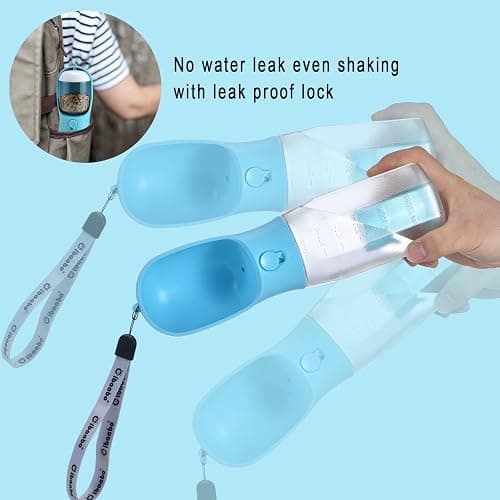 Cibaabo Dog Water Bottle with Food Container & Poop Bag Holder, Travel Water Bowl, Portable Pet Dispenser, Dog Gifts Stuff Accessories Items, Puppy Essentials for Yorkie Chihuahua Walking Hiking thumbnail 5