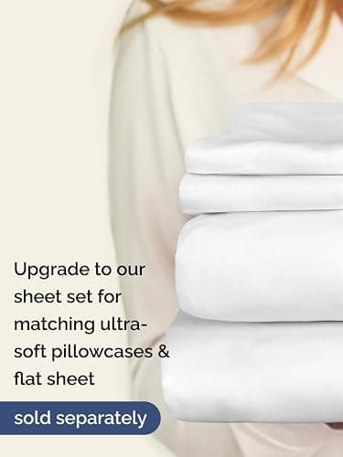 Extra Deep Twin XL Fitted Sheet - Hotel Luxury Single Fitted Sheet Only - Easily Fits 18 inch to 24 inch Mattress - Ultra Soft, Wrinkle & Fade Free w/Extra Deep Pockets - Breathable & Comfy - White thumbnail 7