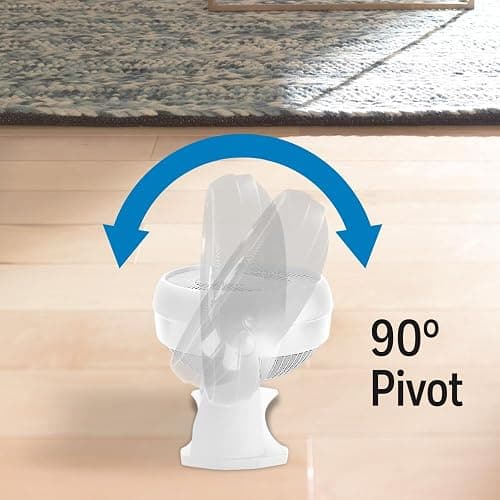 Honeywell HT-904 TurboForce Tabletop Air Circulator Fan, Small, White – Quiet Personal Fan for Home or Office, 3 Speeds and 90 Degree Pivoting Head - White thumbnail 5