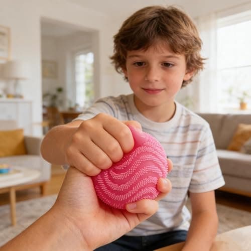 Fuzz Ball Squishy Stress Ball Slow Rising Memory Foam Fidget Squishy Fuzz Balls Adults Anxiety Stress Relief Toys (Blue) thumbnail 2