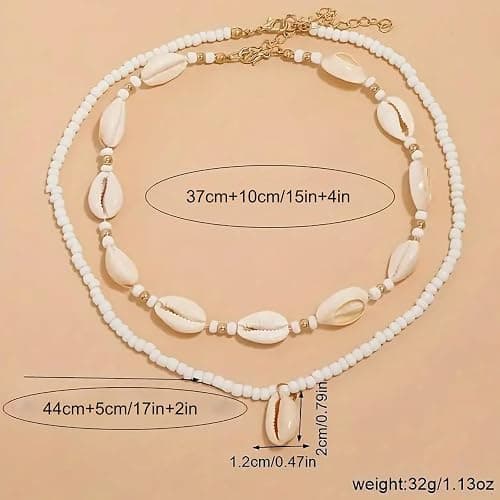 Nackiy Handmade Sea Shell Necklace for Women Summer Adjustable Natural Shell Collar Necklace thumbnail 7