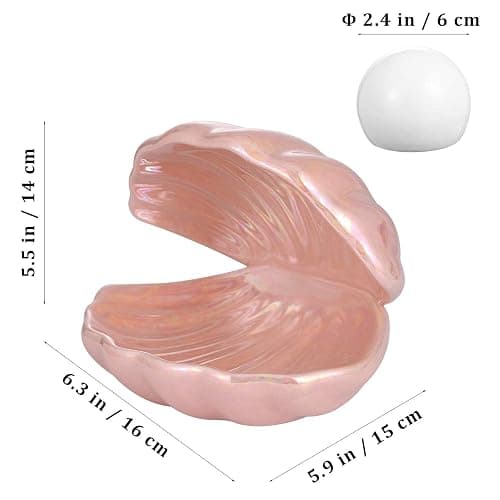 IMIKEYA Shell Pearl Light LED Accent Lamp Portable Night Light Pearl in Shell Desktop Ornament Home Decor for Bedroom Living Room (Pink) - Pink thumbnail 4