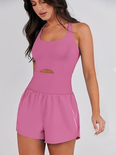 Caracilia Women's Workout Athletic Romper Summer Sets Short Jumpsuits Onesie Running Outfits Exercise Gym 2026 Trendy Clothes thumbnail 9
